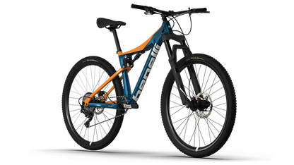 Bicicleta Benelli M23 3.0 PRO CARB 29 FS | BLUE ORANGE WHITE | SKU: BBM234PRCB29FORWHM