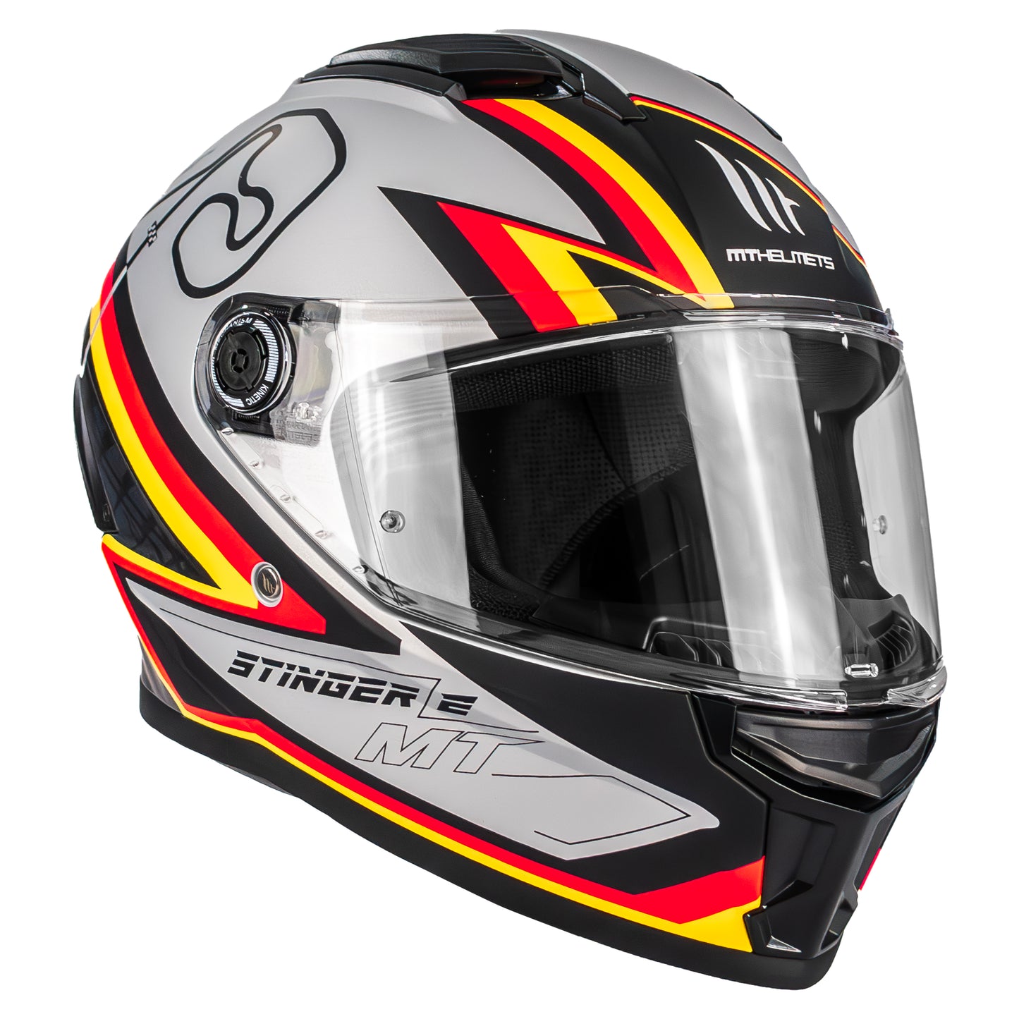 CASCO MT STINGER 2 GRAND PRIX C1 BLANCO/NEGRO | SKU: 1334B71212-#
