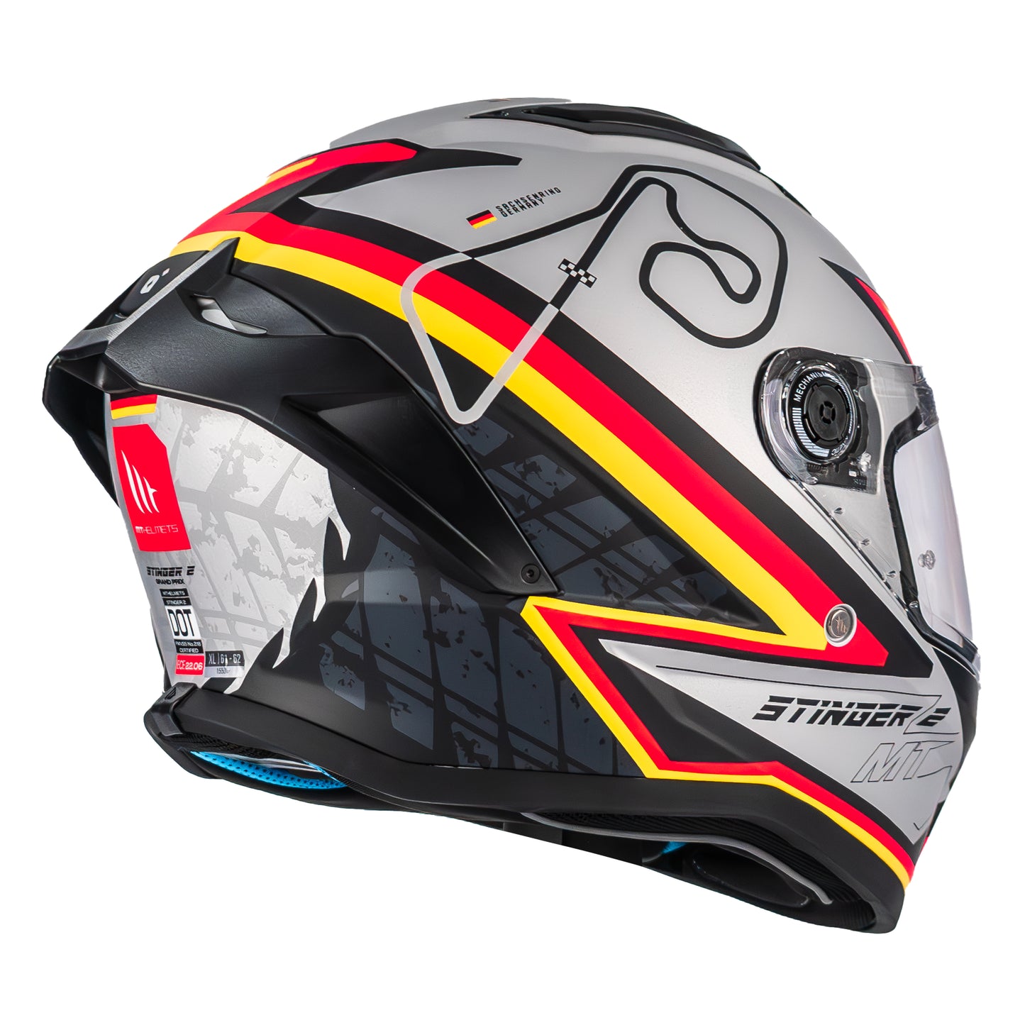 CASCO MT STINGER 2 GRAND PRIX C1 BLANCO/NEGRO | SKU: 1334B71212-#