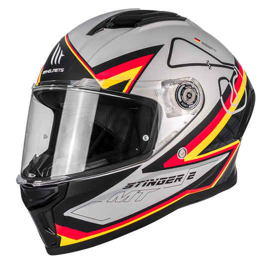 CASCO MT STINGER 2 GRAND PRIX C1 BLANCO/NEGRO | SKU: 1334B71212-#