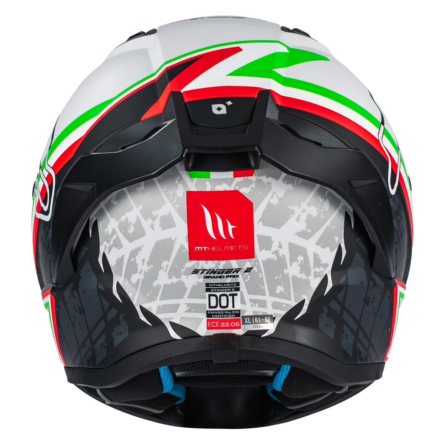 CASCO MT STINGER 2 GRAND PRIX A6 BLANCO/VERDE | SKU: 1334B71062-#