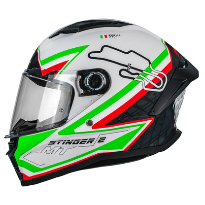 CASCO MT STINGER 2 GRAND PRIX A6 BLANCO/VERDE | SKU: 1334B71062-#