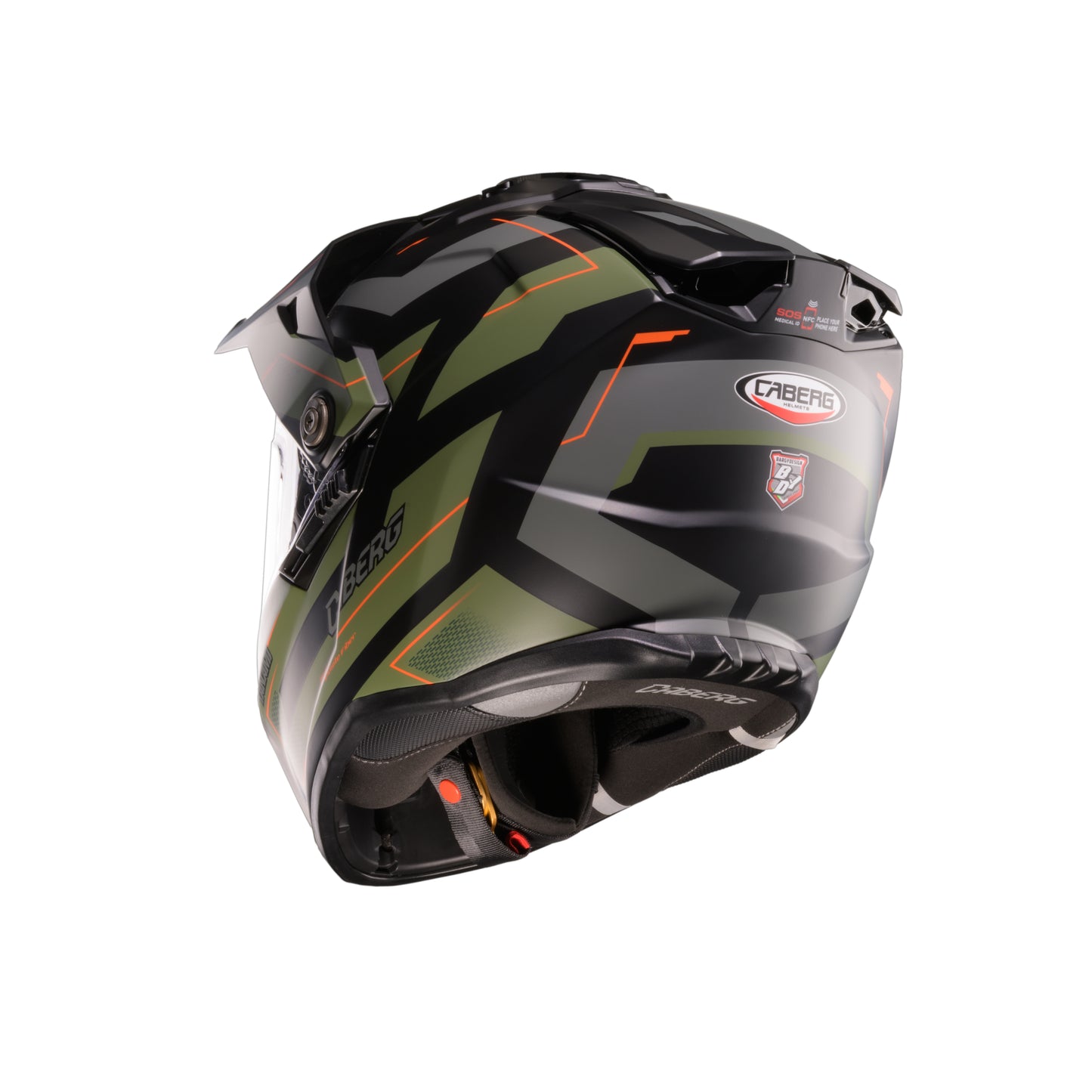 CASCO CABERG TANAMI RANGER MATT BLACK/MILITARY GREEN/ORANGE  SKU: C2GD60N9##