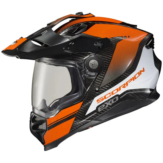 CASCO SCORPION EXO XT9000 CARBONO TRAILHEAD NARANJA | SKU: 75-2184#