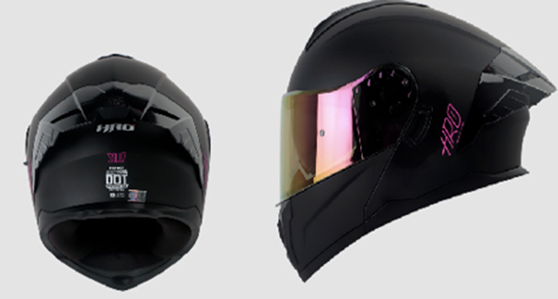 CASCO HRO 3480DV EVO SOLID NEGRO VISOR FUCSIA SPOILER FUCSIA | SKU: H3480EVSOFUFU-#