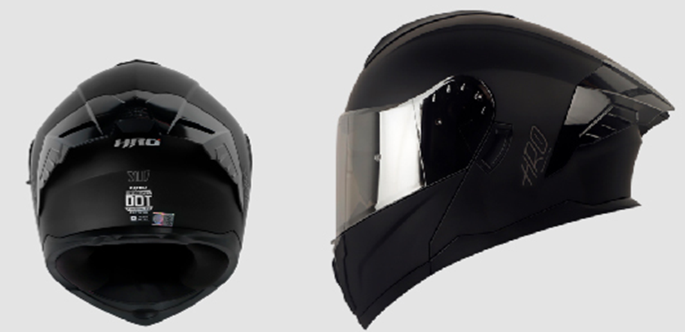 CASCO HRO 3480DV EVO SOLID NEGRO VISOR PLATA SPOILER PLATA | SKU: H3480EVSOPLPL-#