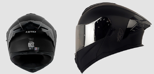 CASCO HRO 3480DV EVO SOLID NEGRO VISOR PLATA SPOILER PLATA | SKU: H3480EVSOPLPL-#