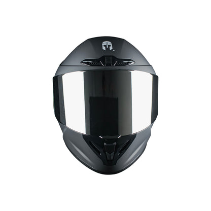 CASCO IMMORTALE KALIUM NEGRO MATE CON ALERON PLATA VISOR PLATA | SKU: IMKALINEPL-#