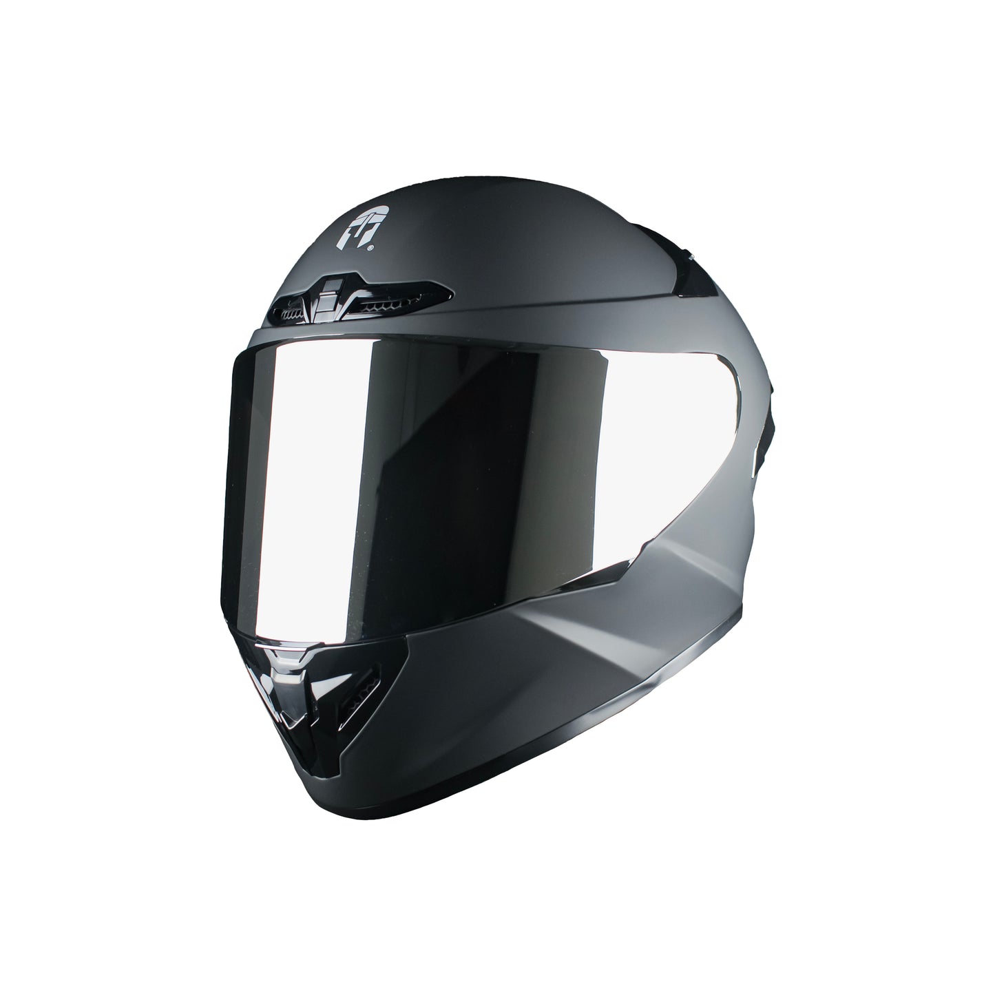 CASCO IMMORTALE KALIUM NEGRO MATE CON ALERON PLATA VISOR PLATA | SKU: IMKALINEPL-#