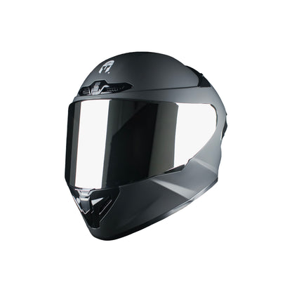CASCO IMMORTALE KALIUM NEGRO MATE CON ALERON PLATA VISOR PLATA | SKU: IMKALINEPL-#