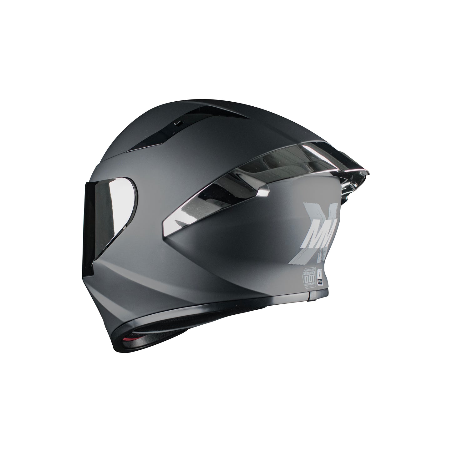 CASCO IMMORTALE KALIUM NEGRO MATE CON ALERON PLATA VISOR PLATA | SKU: IMKALINEPL-#