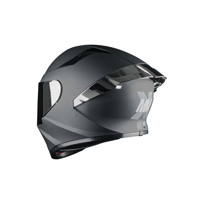 CASCO IMMORTALE KALIUM NEGRO MATE CON ALERON PLATA VISOR PLATA | SKU: IMKALINEPL-#