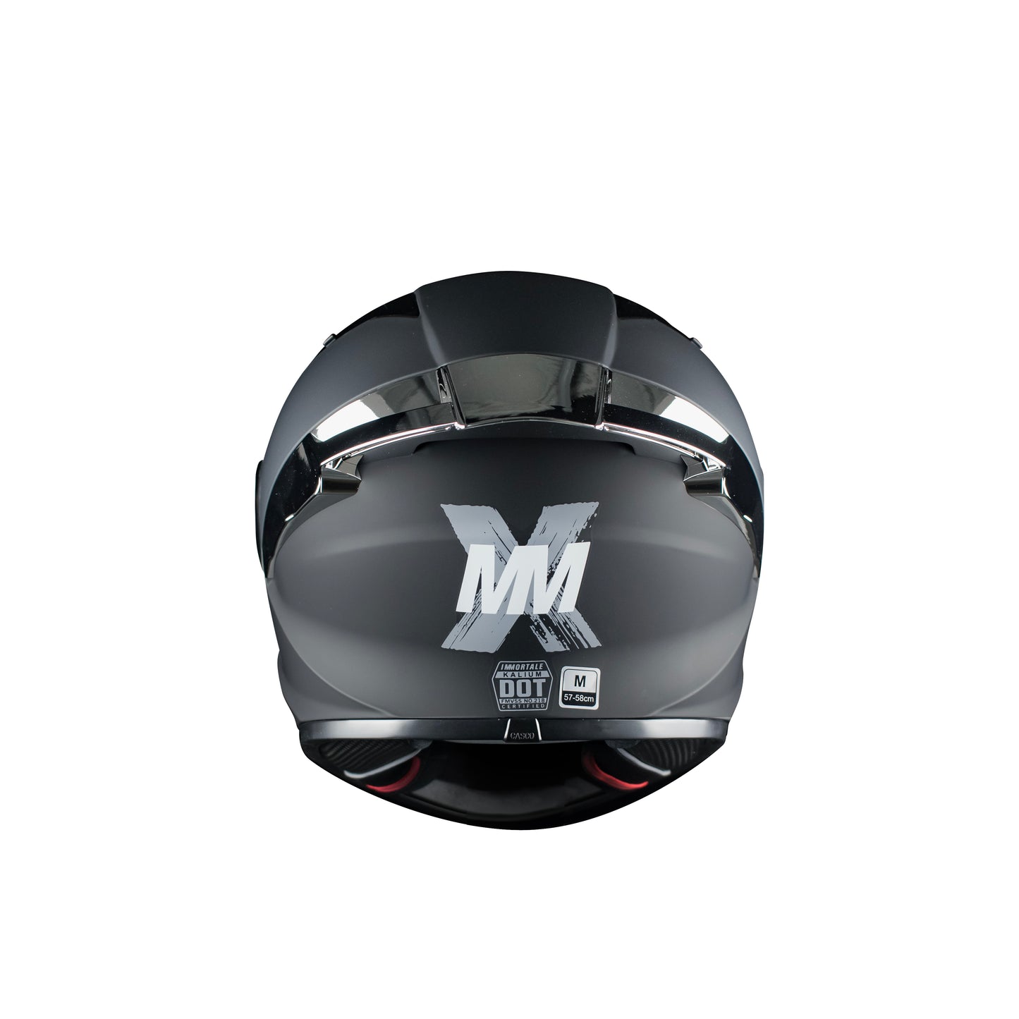 CASCO IMMORTALE KALIUM NEGRO MATE CON ALERON PLATA VISOR PLATA | SKU: IMKALINEPL-#