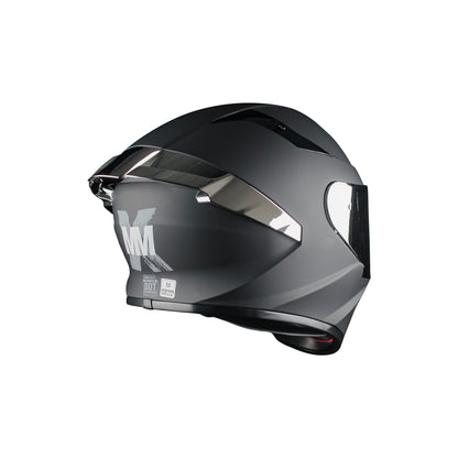 CASCO IMMORTALE KALIUM NEGRO MATE CON ALERON PLATA VISOR PLATA | SKU: IMKALINEPL-#