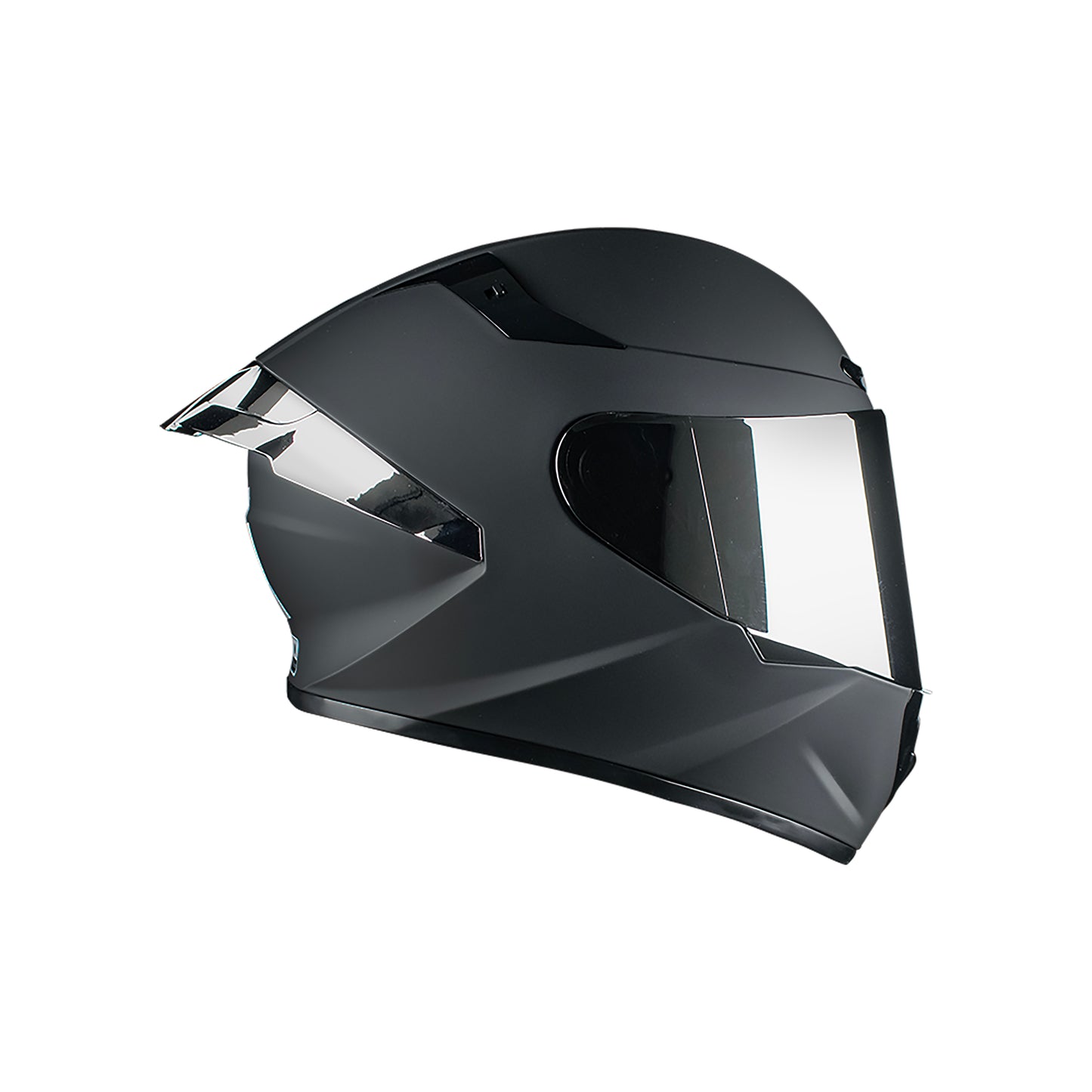 CASCO IMMORTALE KALIUM NEGRO MATE CON ALERON PLATA VISOR PLATA | SKU: IMKALINEPL-#