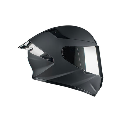 CASCO IMMORTALE KALIUM NEGRO MATE CON ALERON PLATA VISOR PLATA | SKU: IMKALINEPL-#