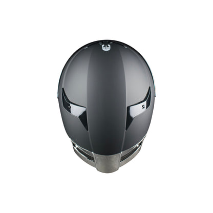 CASCO IMMORTALE KALIUM NEGRO MATE CON ALERON PLATA VISOR PLATA | SKU: IMKALINEPL-#