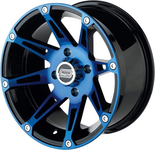 RIN MOOSE GLOSS BLACK MACHINED FACE W/BLUE | SKU: 0230-0867