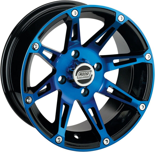 RIN MOOSE GLOSS BLACK MACHINED FACE W/BLUE | SKU: 0230-0867